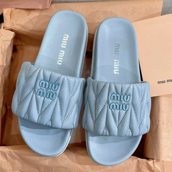 Miu 2026 Quilted Sandals Lambskin 155488