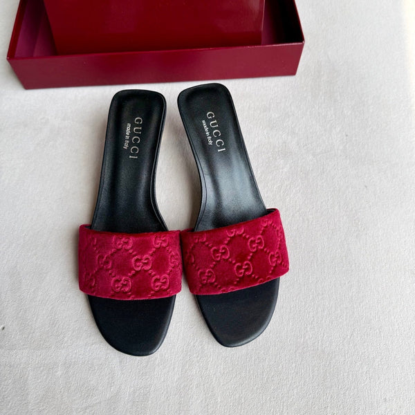 GG 26s Slide Sandals 5.5cm Velvet