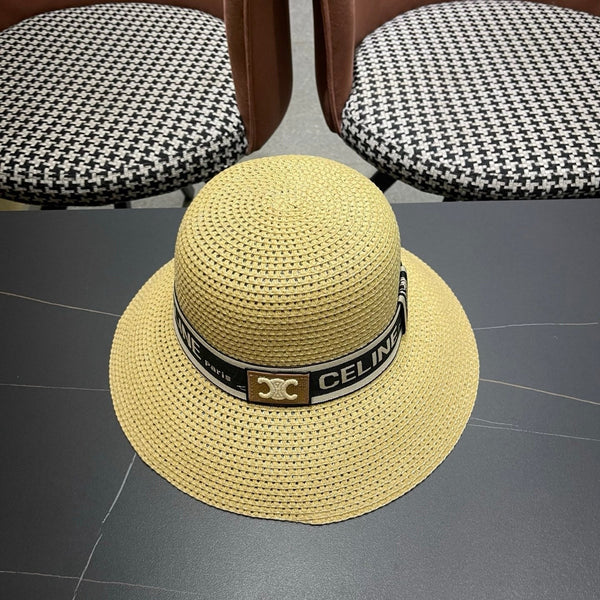 CE Ribbon Straw Bucket Hat 491800