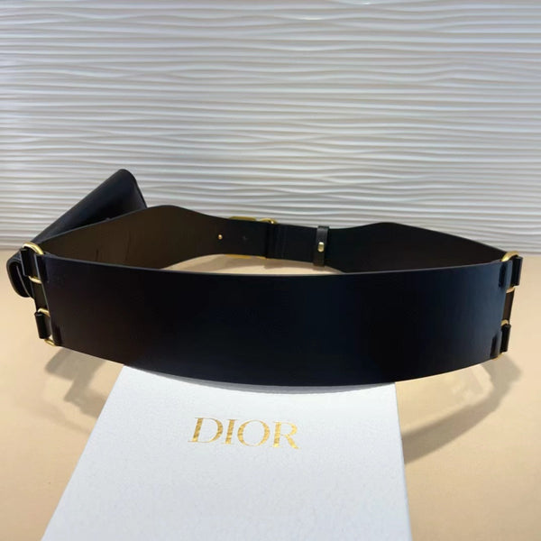 cd saddle belt with pouch black calfskin