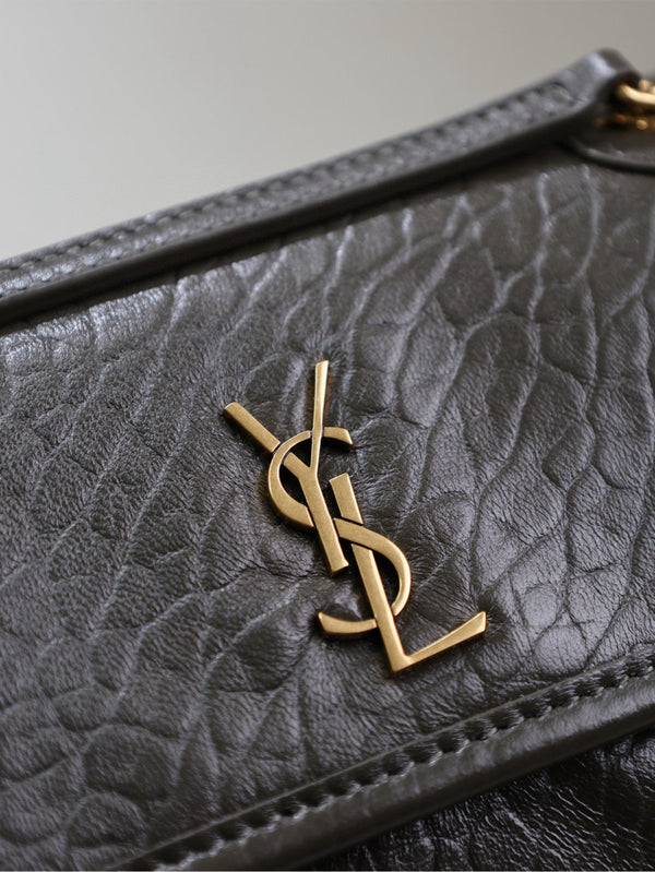 YSL Niki Bag 18cm Black Gold Sheepskin