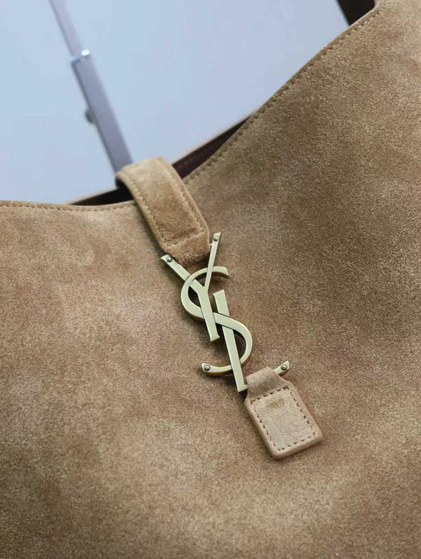 YSL 50 Bag Gold Hardware Tan Suede
