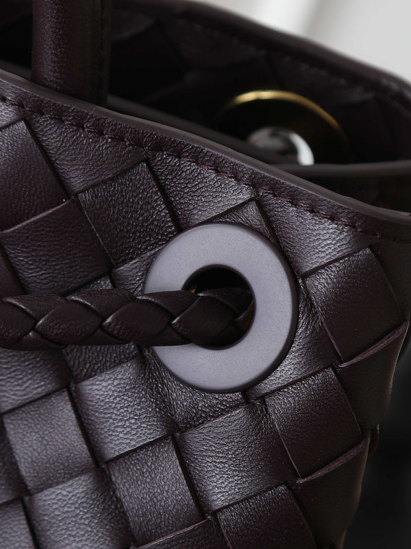 BV MEDIUM ANDIAMO 32CM DARK BROWN CHOCOLATE LAMBSKIN