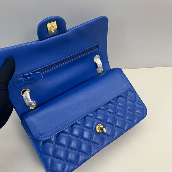 Chanel 2025 Classic Flap Bag 25cm Blue Lambskin