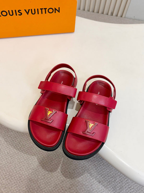 LV Sunset Flat Comfort Sandals Leather 912816