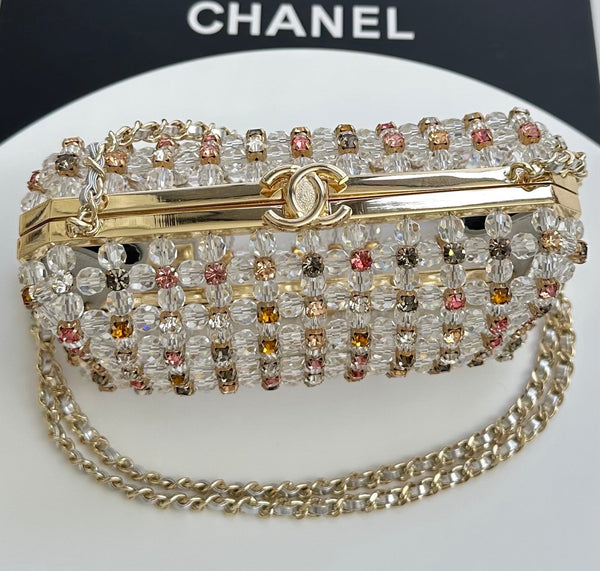 CC Cruise Evening Clutch 17cm Pearl Multicolor Crystal Rhinestones