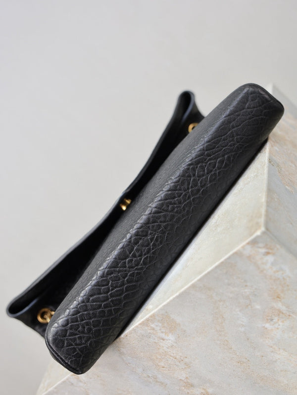 YSL 2025 Cassandre XXLn Envelope Pouch On Chain Black Lambskin