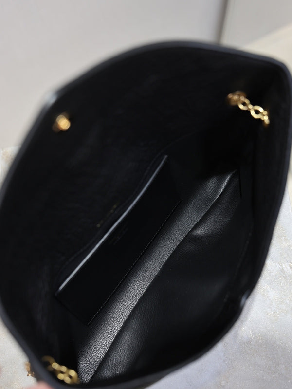 YSL 2025 Cassandre XXLn Envelope Pouch On Chain Black Lambskin