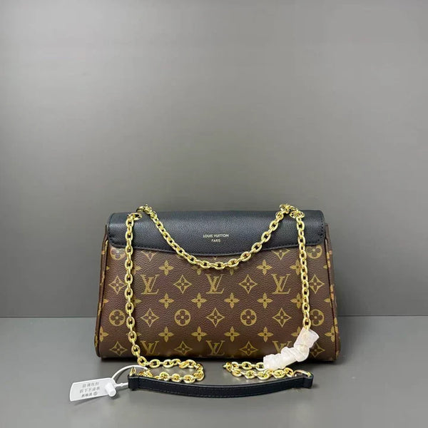 LV Saint Germain PM Bag 21cm Brown Black in Monogram Leather