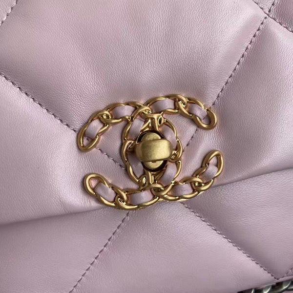CC 19 Handbag 25cm Light Pink Calfskin Gold Hardware mix Sliver Hardware