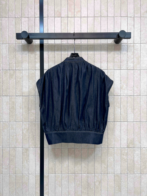 LV Batwing Denim Jacket Indigo Blue Denim