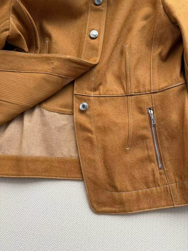 HM Fitted Jacket Caramel Cotton