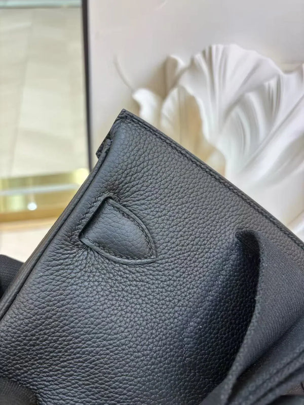 HM 2026 Hac a Dos PM Bag 21cm Black Silver Togo Leather