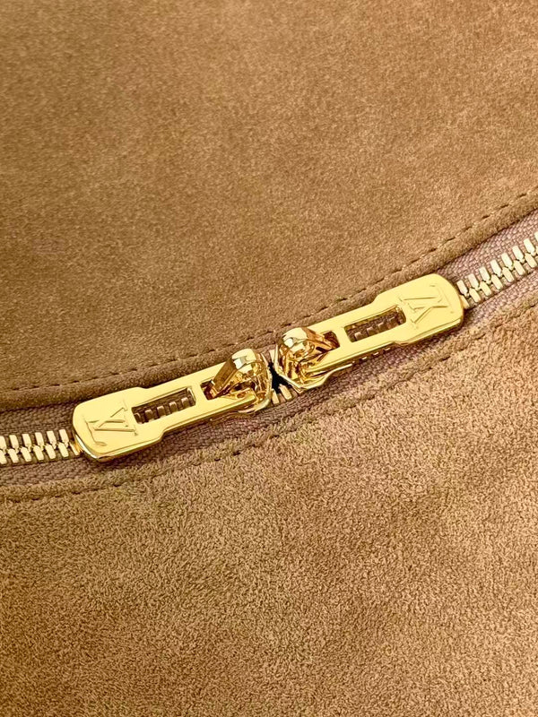 LV Express MM Bag 36cm Hazelnut Brown Suede