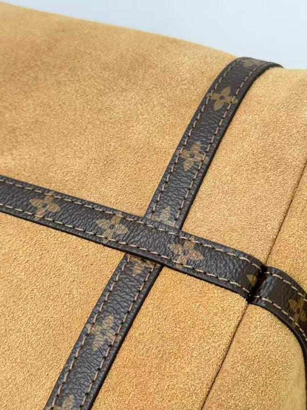 LV Express MM Bag 36cm Hazelnut Brown Suede