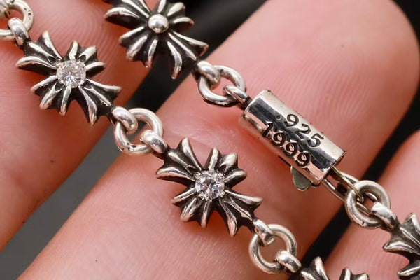 Chrome Hearts Silver Tiny E CH Plus Bracelet