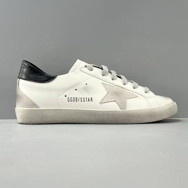Golden Goose Super-Star White Leather with Black Heel Tab