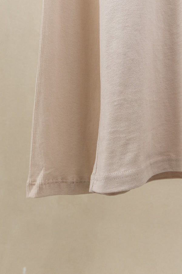 Acne Layered Graphic T-Shirt Warm Beige Cotton