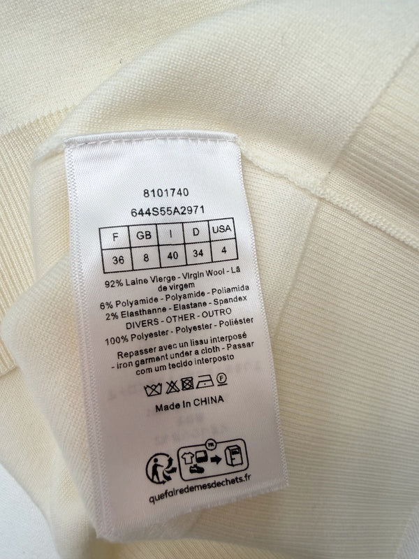 CD Dioriviera Médaillon Sweater Cream Virgin Wool-Blend Knit