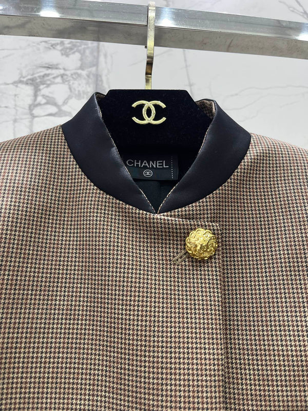 CC 26S Houndstooth Jacket Brown Ecru Polyester Wool