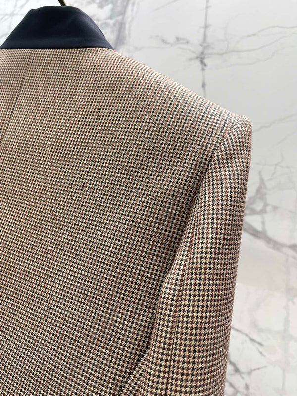CC 26S Houndstooth Jacket Brown Ecru Polyester Wool