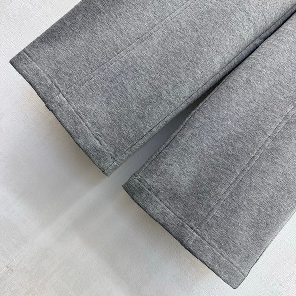 LV Scuba Jersey Wide-Leg Pants Grey Cotton