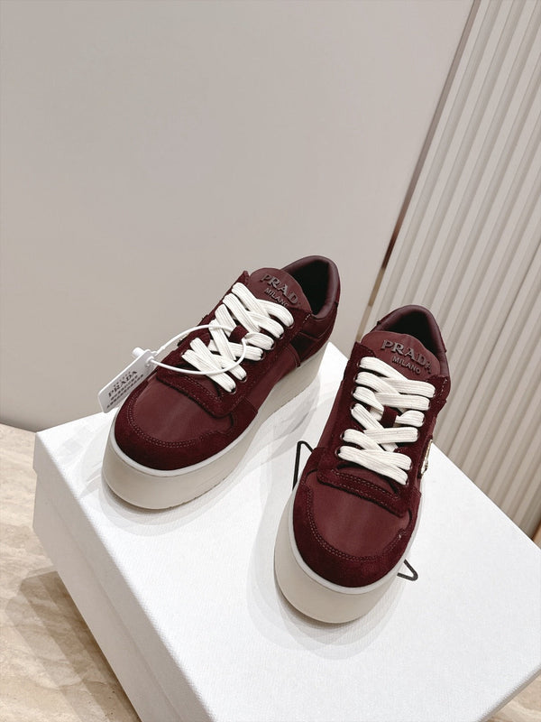 Prad 26s Downtown Sneakers Burgundy Re-Nylon Suede