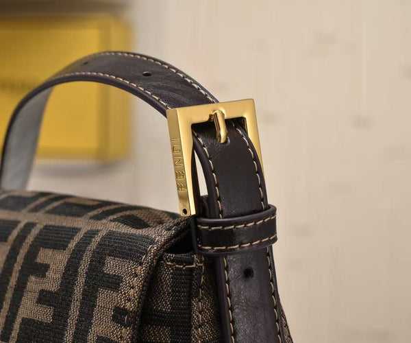 FF Baguette Large Bag 29cm Tobacco Jacquard Fabric