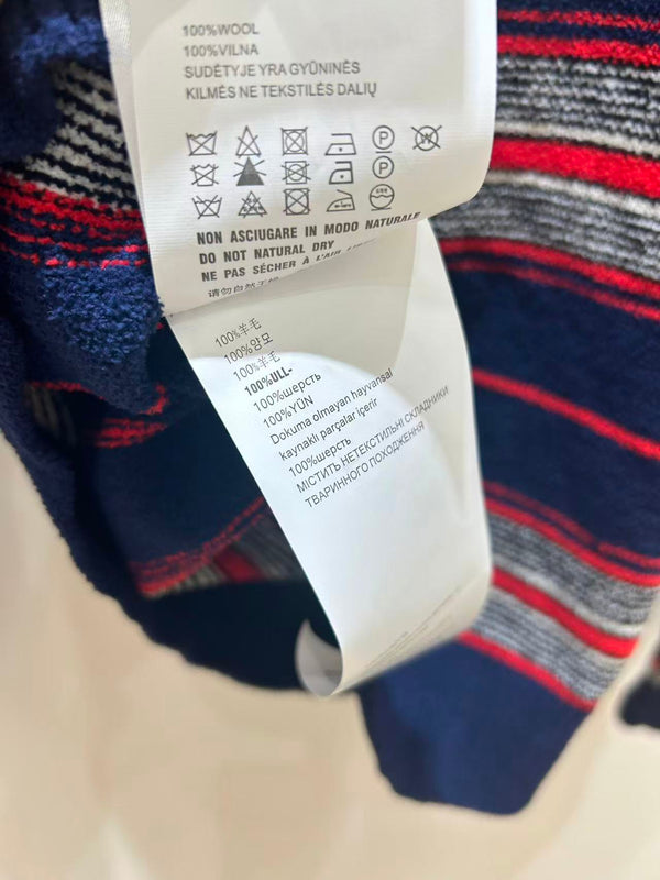 Miu Miu Striped Chenille Half-Zipper Sweater Multicolor Wool