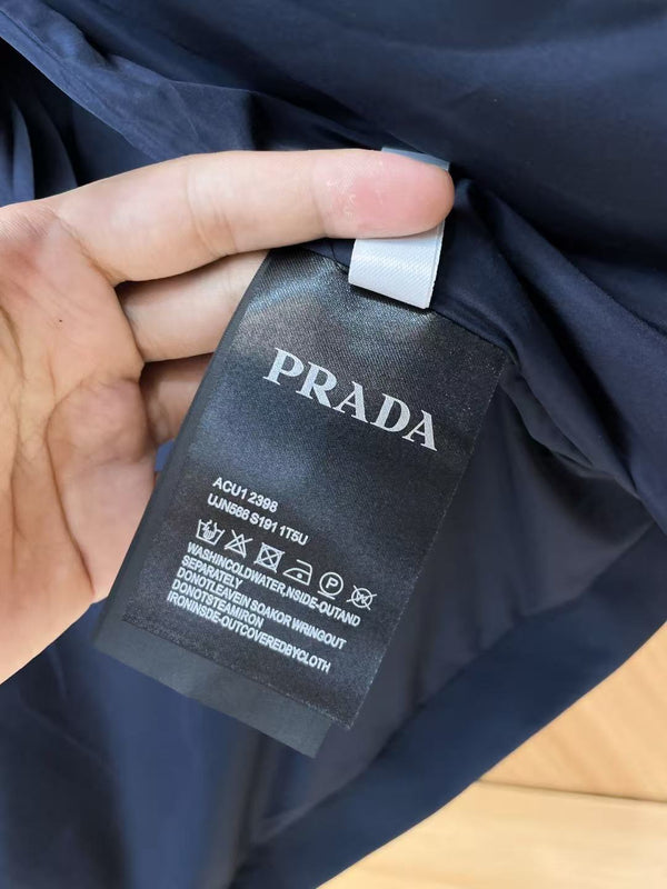 Pra Hooded Blouson Jacket Navy Blue Re-Nylon
