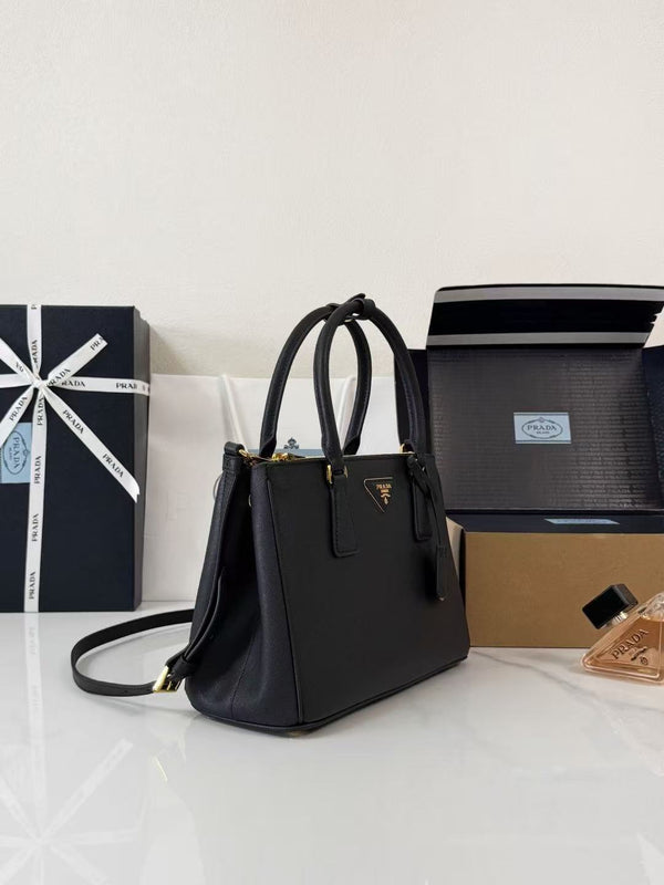 Prad 26S Galleria Bag 28cm Black Saffiano Leather