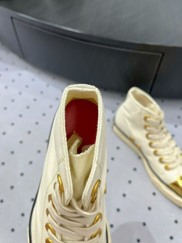 MS Trompe l’Oeil Toe Cap Sneakers Fabric Metal