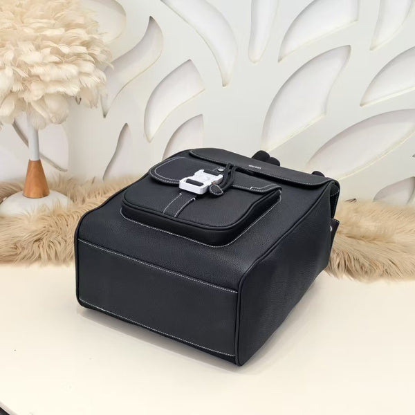 CD Saddle Backpack 40cm Black Calfskin