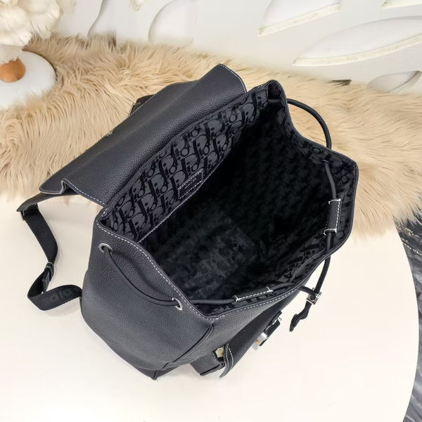 CD Saddle Backpack 40cm Black Calfskin