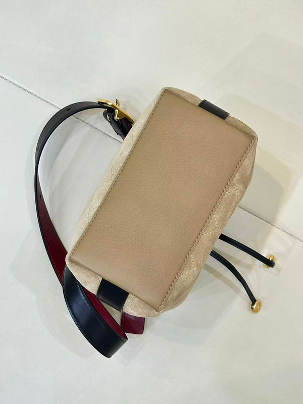CC 26FW Bucket Bag 19cm Dark Beige Suede Calfskin