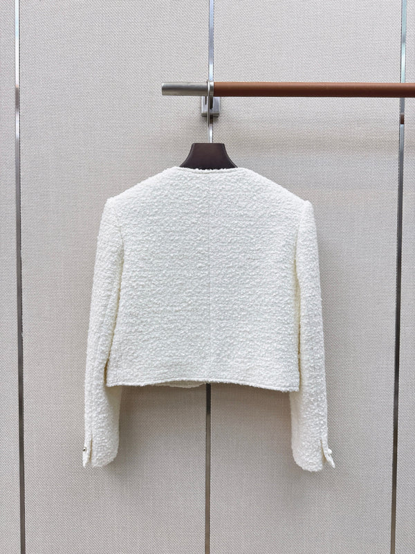 CC Cropped Tweed Jacket Wool Blend