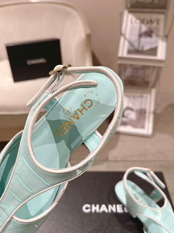 CC 26S Square-Toe Slingback Flats Detail Leather 148811