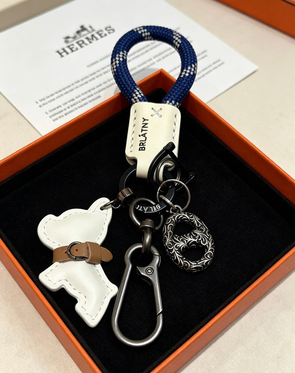 HM White Bulldog Charm