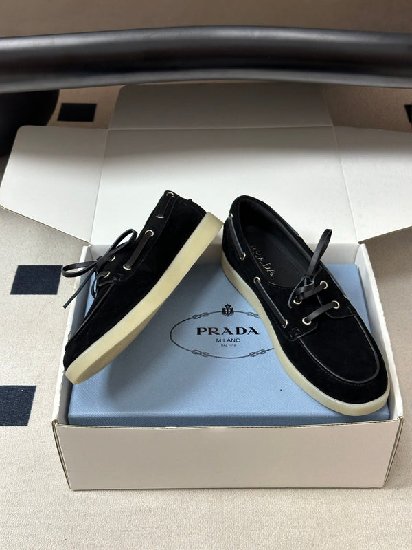 Prad 2026 Lace Up Boat Shoes Suede 151260