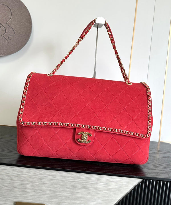 CC 2026 x Pharrell Williams Suede XXL Flap Bag Suede Leather 167141