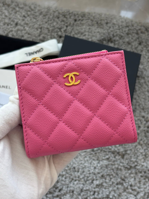 CC 2026 Double Zippered Short Wallet 11cm Leather 102531