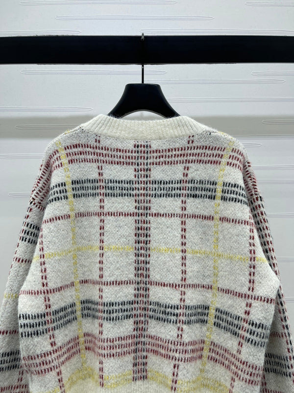 Chanel 2026 Plaid Pullover Long-sleeved Sweater Wool
