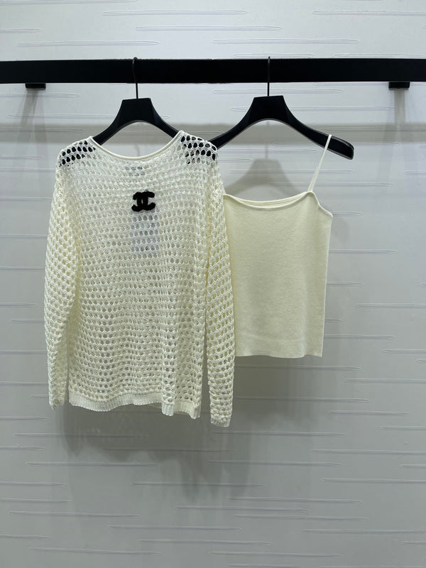 Chanel 2026 Two-piece Layered Knit Long-sleeved Set Wool