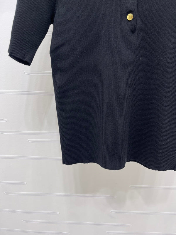 CL Striped Knit Collared Short-Sleeve Shirt in Tencel