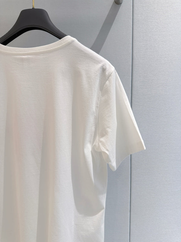 CD 2026 Pink Bow T-shirt White Cotton 724425