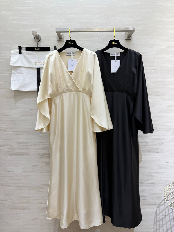 CD 26S Silk Satin V-Neck Cape Dress 428204