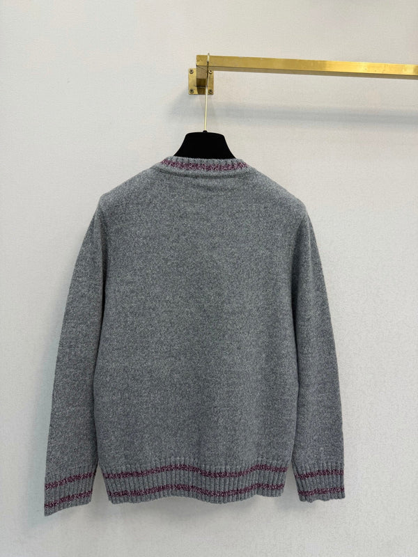 LV 26S V-Neck Argyle Knit Sweater Multicolor Wool 433756