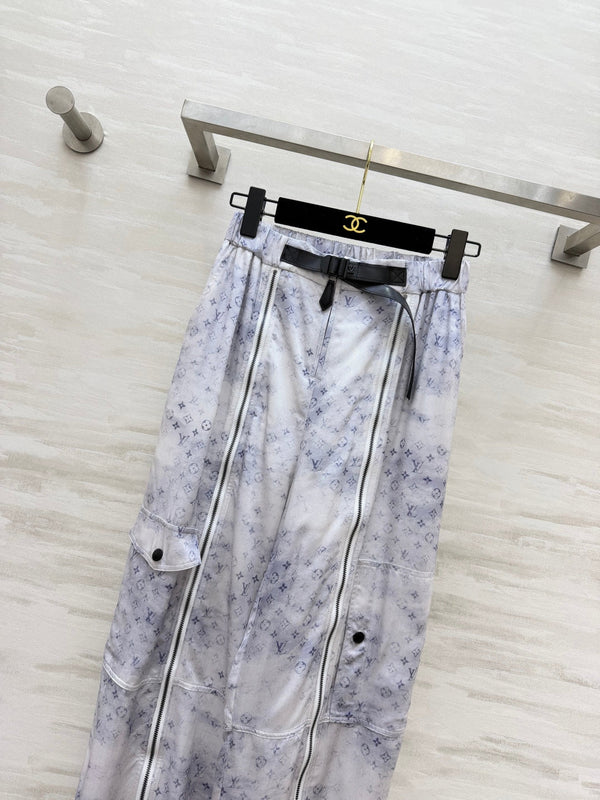 LV 26S Watercolor Monogram Stand-Collar Jacket & Cargo Joggers Set Light Blue Silk 436971