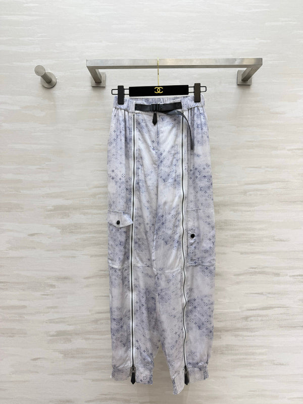 LV 26S Watercolor Monogram Stand-Collar Jacket & Cargo Joggers Set Light Blue Silk 436971