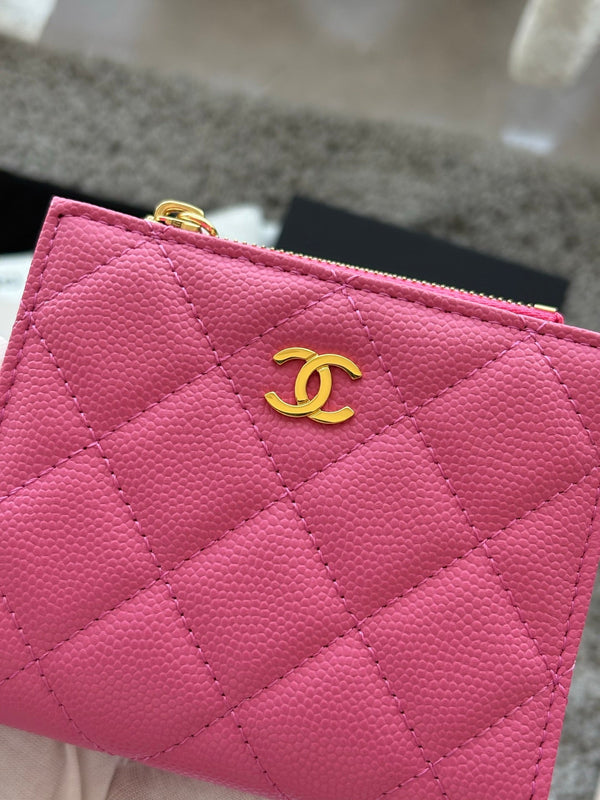 CC 2026 Double Zippered Short Wallet 11cm Leather 102531